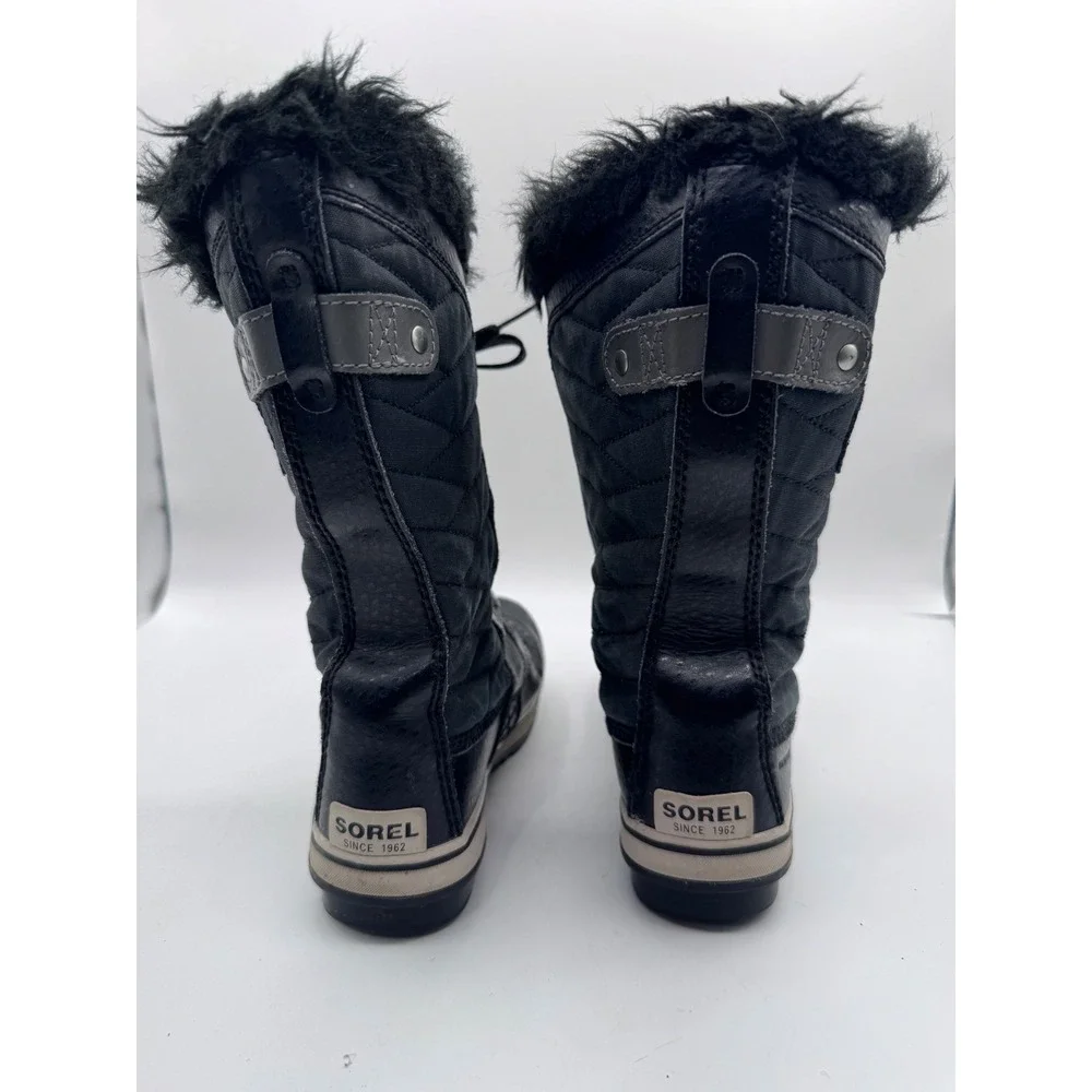 Sorel‎ US 3 Black Tofino II Boots Kids Waterproof Faux Fur Winter Snow